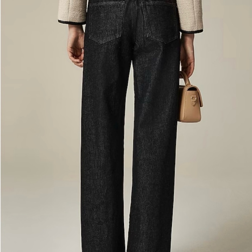 NWOT J. Crew Lower-rise wide-leg jean never worn size 33 black rinse